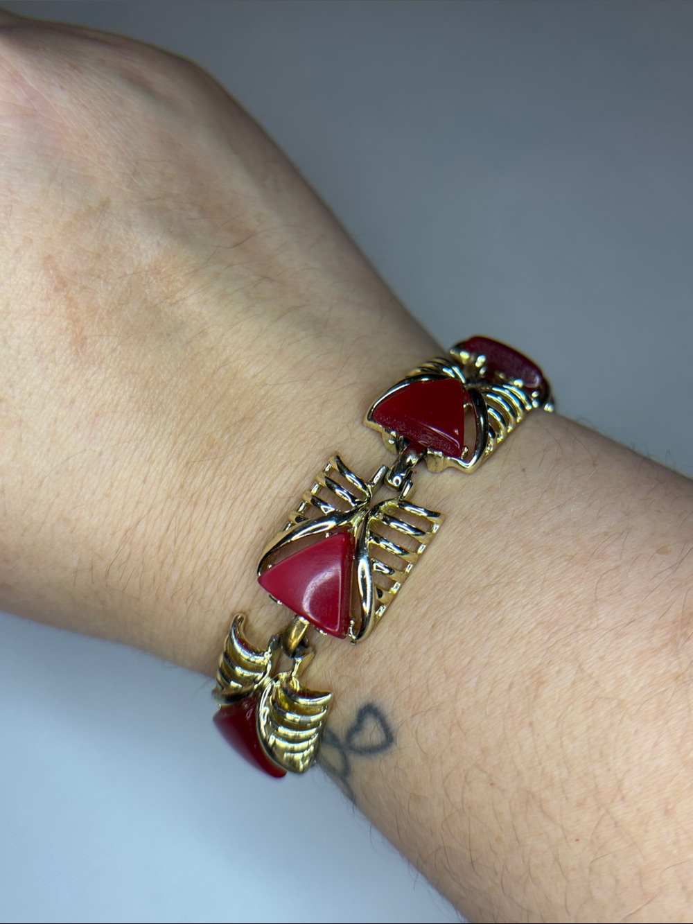 CORO vintage red thermostat bracelet